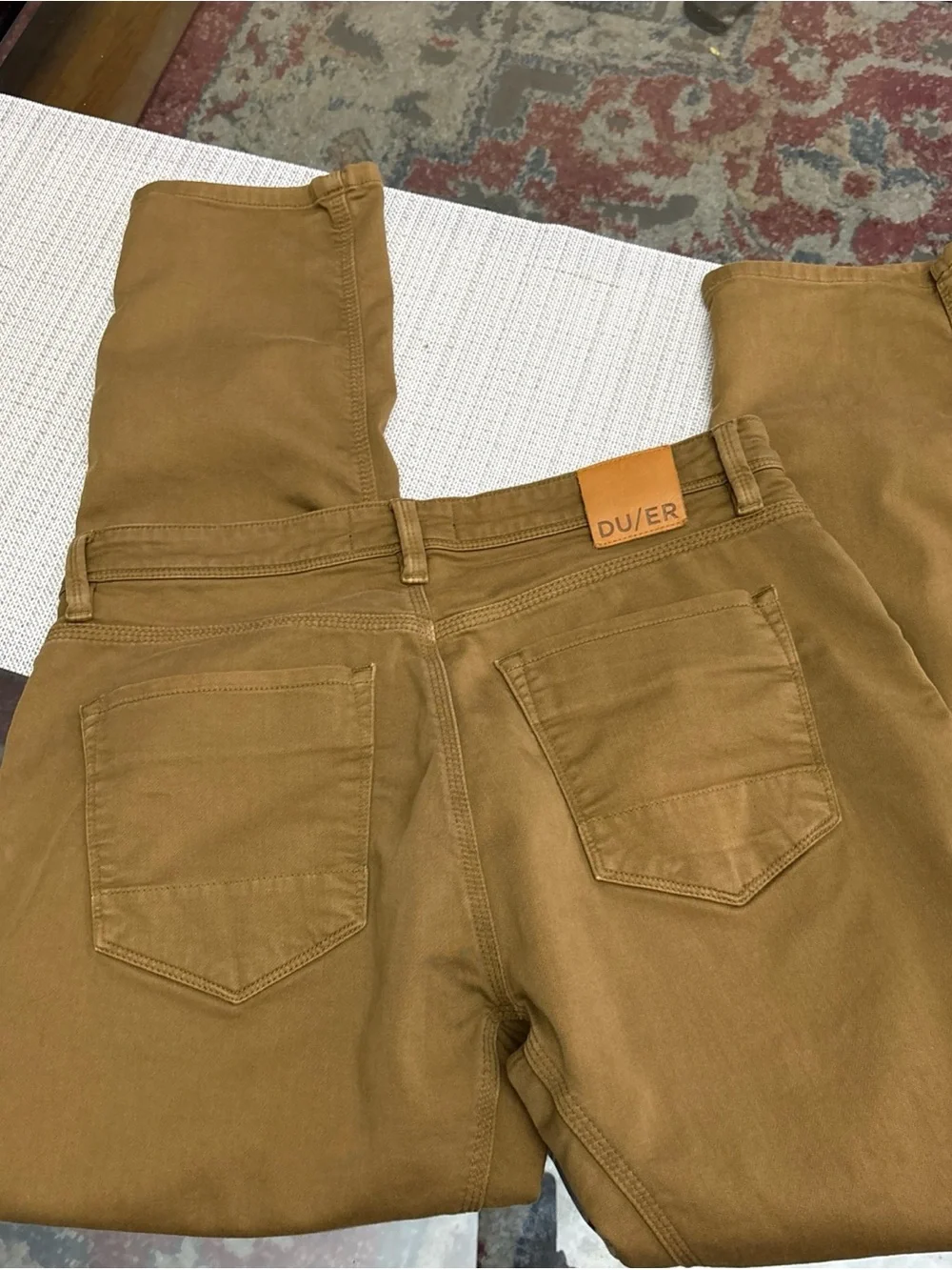 DU/ER Men's Slim Chinos in Caramel Tan